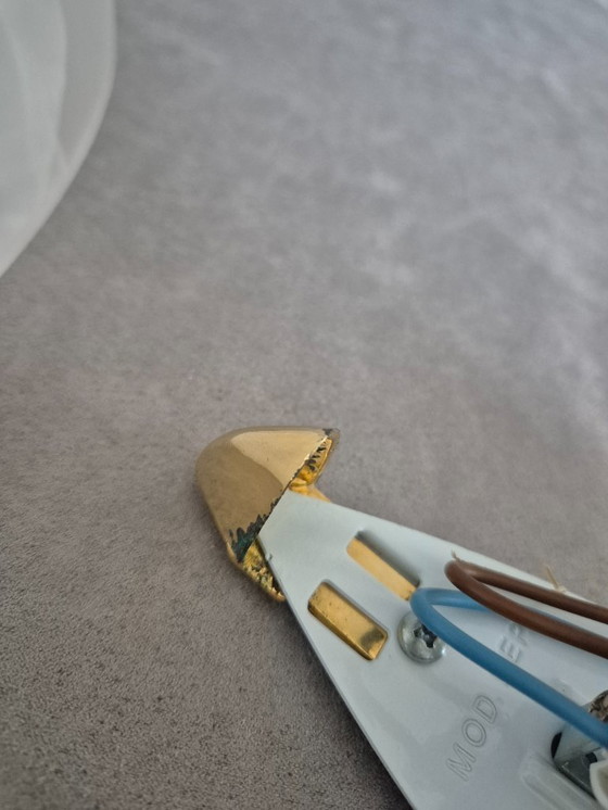 Image 1 of Coppia di lampade da parete vintage Näve Leuchten (1998) - Vetro smerigliato, dettagli in ottone, modello 1431