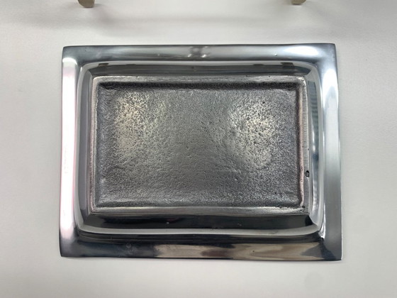 Image 1 of Art Deco Style Silver-Plated and Mother-of-Pearl Tiered Hors d'Oeuvres Serving Caddy with Matching Cocktail Picks