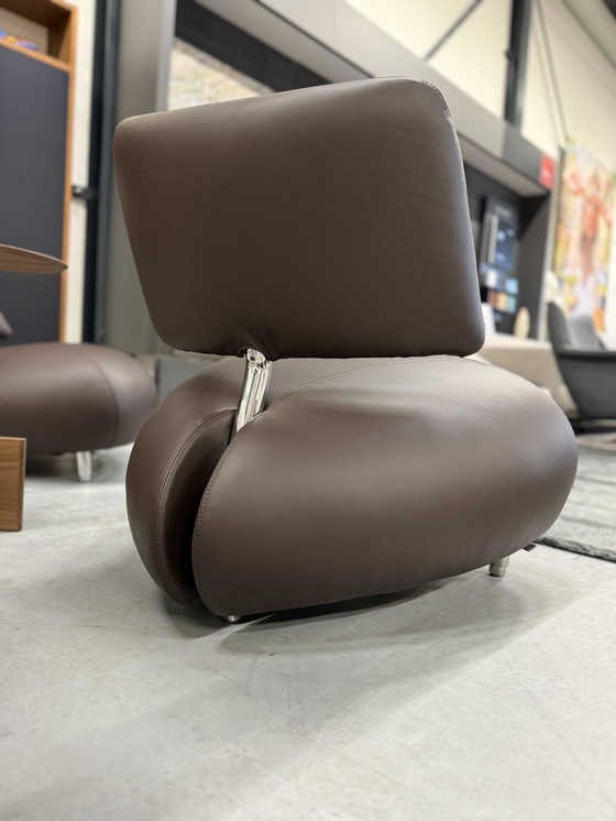 Image 1 of 2 Leolux Pallone Armchairs Wapiti Brown leather