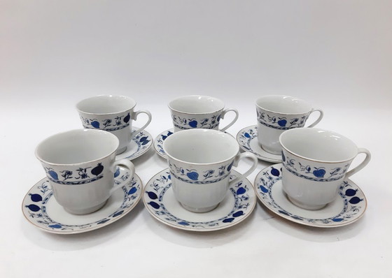 Image 1 of Vintage Espresso Coffee Cups & Saucers, Set of 6