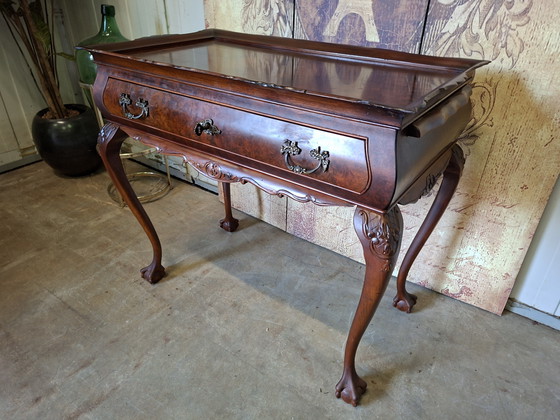 Image 1 of Table à thé anglaise classique antique, table à boissons Wishkeybar dim, 82x45cm et 71cm de haut
