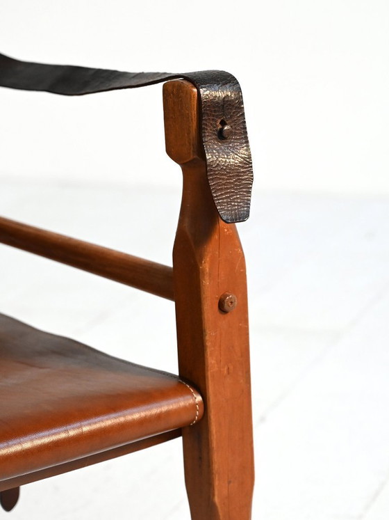 Image 1 of Een paar Scandinavische leren safaristoelen