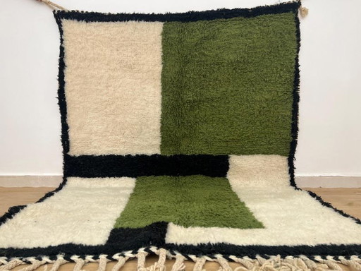 Authentic Traditional Handcrafted Beni Ouarain Berber Rug 2/3 M – Alessi, vloerkleden en tapijten, Wool