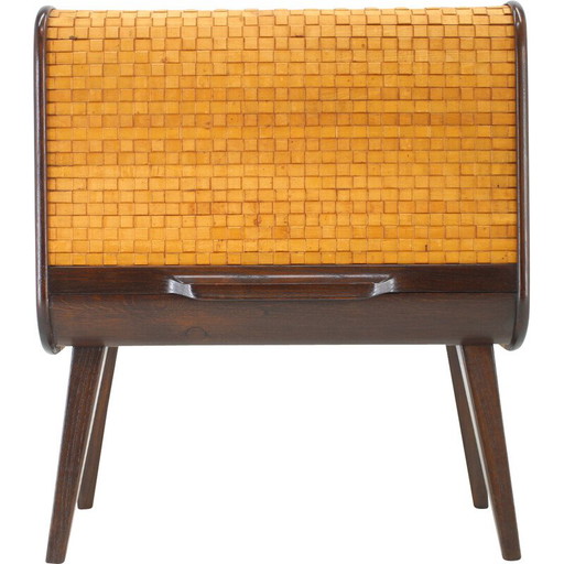 Mueble bar vintage de madera, Checoslovaquia, 1950