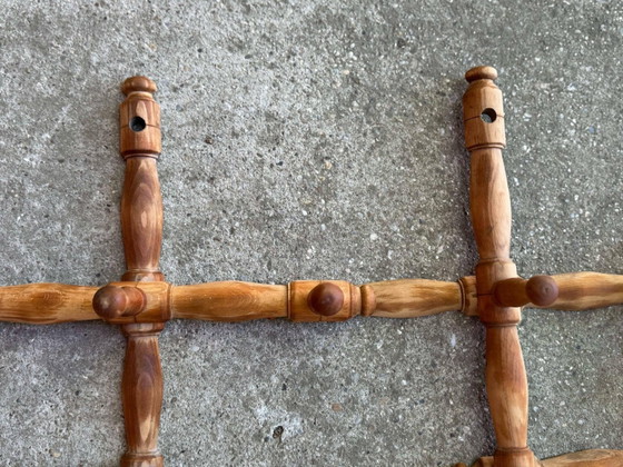 Wandgemonteerde Kapstok, jaren 30 – Kapstokken, Hout, Rustic (photo 3 of 7)