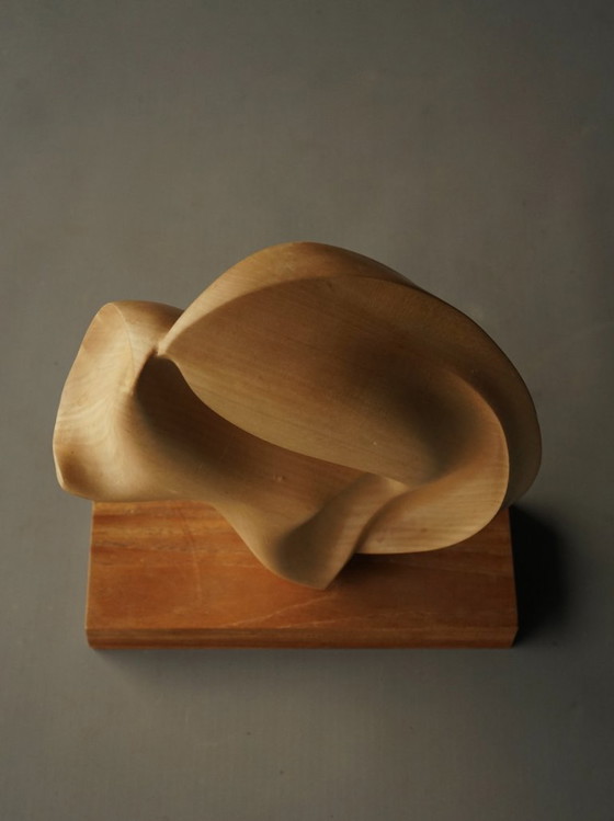 Image 1 of Scultura astratta in legno di melo intagliato, anni '80