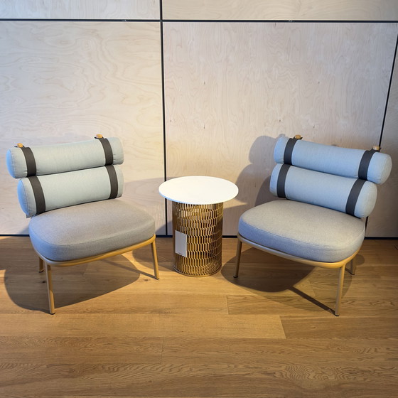 Image 1 of Kettal Roll Club tuinstoel (set van 2) met Mesh tuintafel Ø48