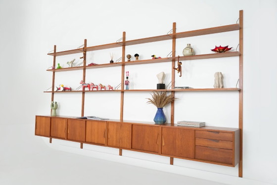 Teak modulair rekkensysteem van Kjell Riise, Brødrene Jåtog Møbelfabrikk, Noorwegen, jaren 60 – Wandrek, Wood (photo 6 of 24)