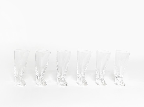 Image 1 of 6 Shot Glasses Angelo Mangiarotti for Cristalleria Colle 1991