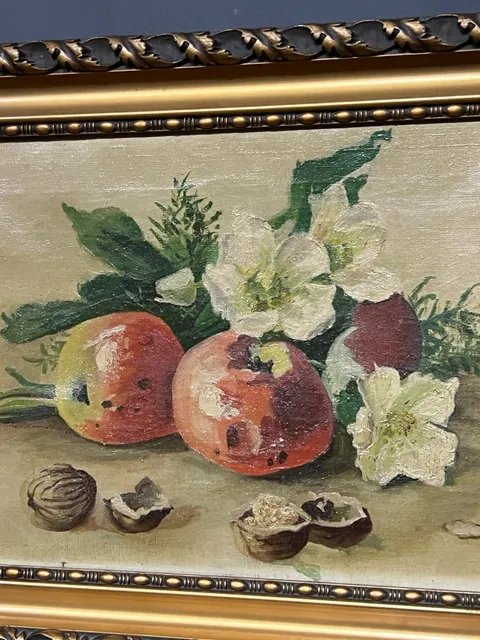 Still life with fruits and flowers. – Paintings & Drawings, Canvas (photo 3 of 5)