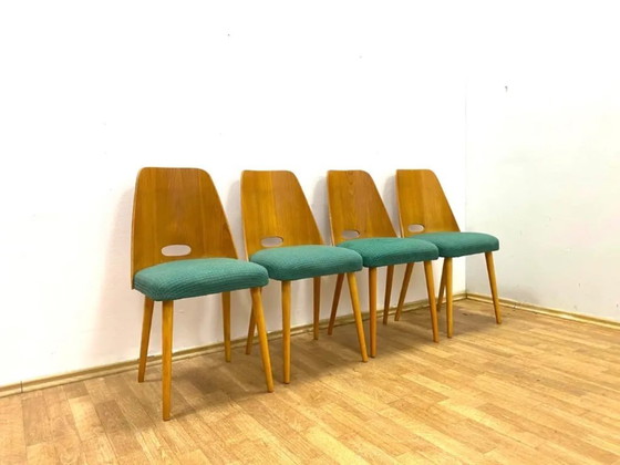 Image 1 of Set of 4 Retro Chairs, Brussels Style, 1964, Czechoslovakia
