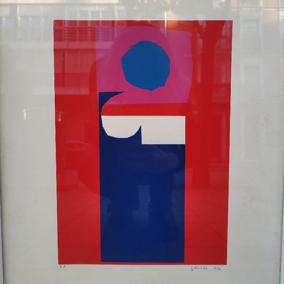 Image 1 of Incisione, prova d'artista, "Composizione in rosso" Gerardo Rueda, 1970 - Spagna