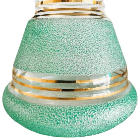 Vintage Mid-Century Liqueur Decanter Carafe Turquoise Sugared Booms Glass 1950s – Glass & Decanter (photo 5 of 16)