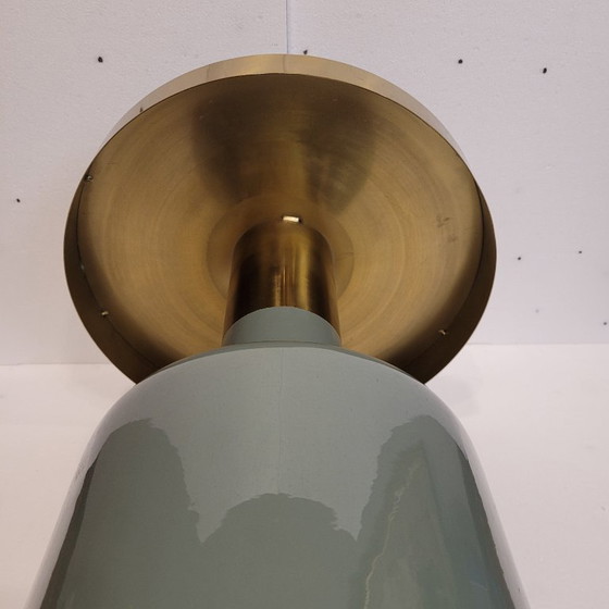 Image 1 of Tavolino laterale in giada lucida, alluminio e smalto, anni &#39;90 - Francia