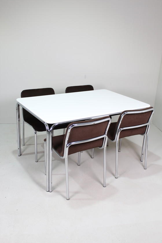 Image 1 of Vintage Design Eettafel, Wit, TECTA Jaren '70