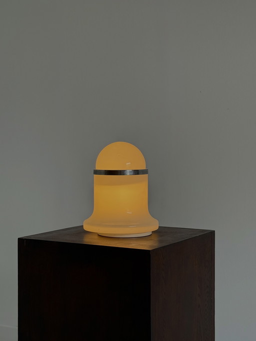 Lampe de table vintage Murano blanche par Architetti by De Martini, Falconi & Fois