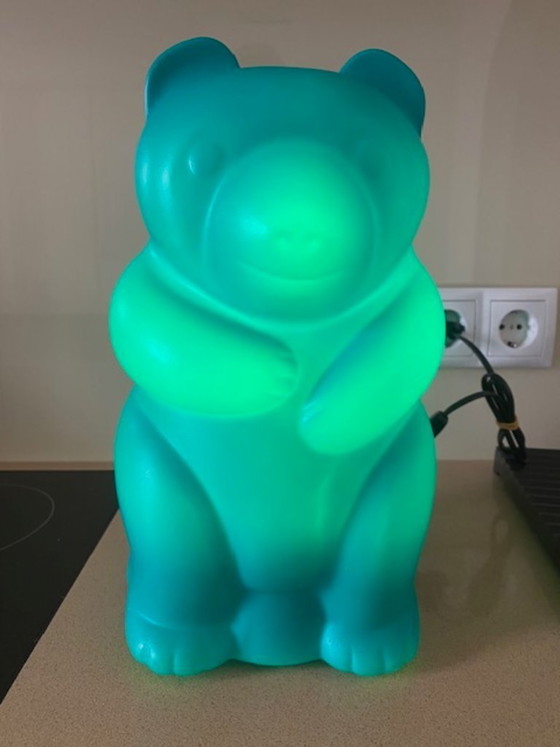 Image 1 of Lampe ourson en gélatine vintage années 90 de Trend-Light – Turquoise rare