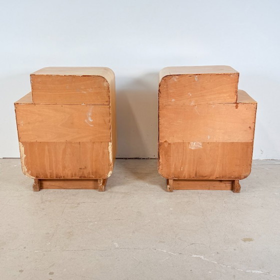 Set of Halabala-style Art Deco bedside tables with Bakelite handles – Nightstands, Wood (photo 9 of 13)