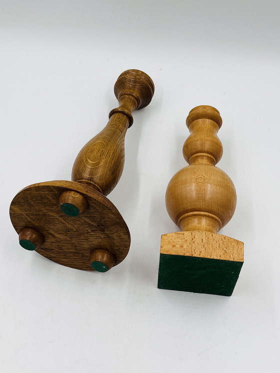Image 1 of Duo de bougeoirs en bois 
