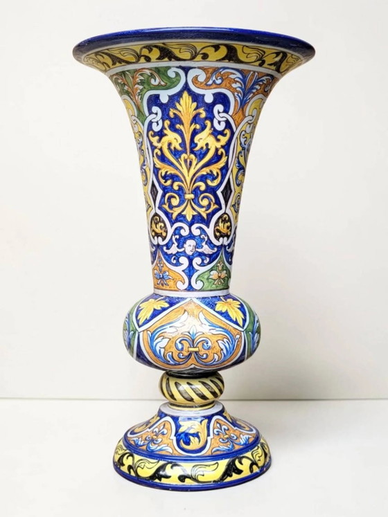 Vaso Cornet in maiolica di Nevers, Montagnon – Vasi, Porcelain (photo 2 of 10)