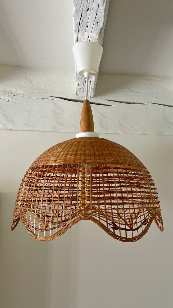 Image 1 of Hanglamp Bloem Osier Vintage Frankrijk