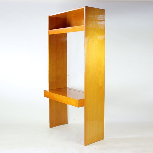 Architectural Mid Century Dressing Table With Hidden Compartment, Czechoslovakia, 1960s
