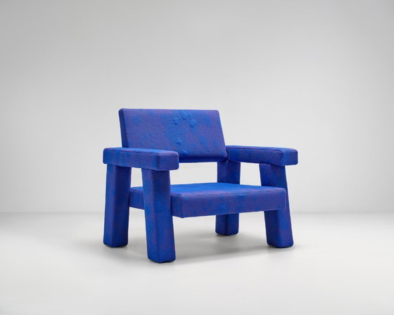 Image 1 of Sillón Mohs en tela azul Byborre