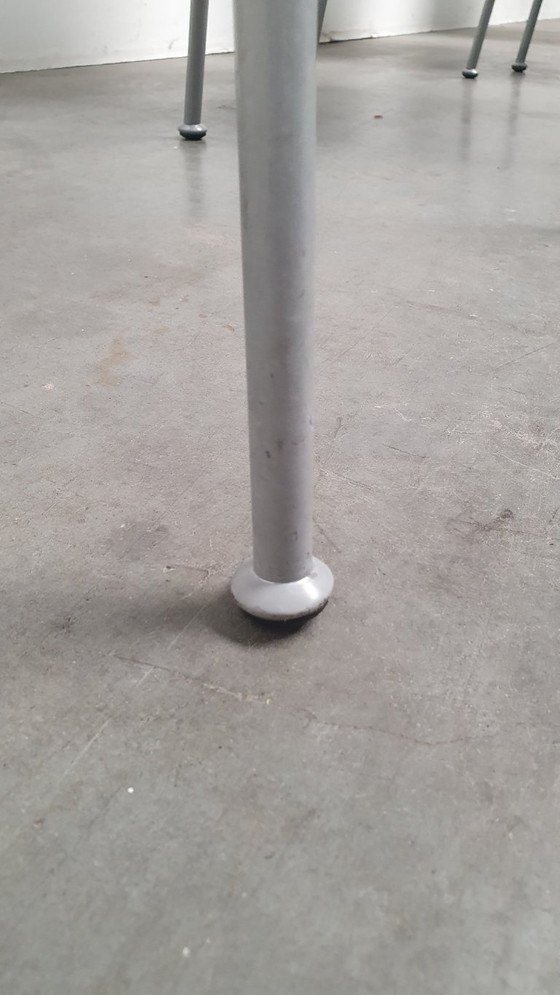 Image 1 of 4x Giancarlo Vegni Fasem Italia Stripe Zadelleer Vintage Stoelen Design