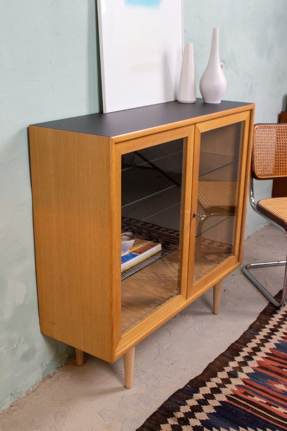 Image 1 of Vintage display cabinet, chest of drawers, sideboard, oak, Danish Mid Century