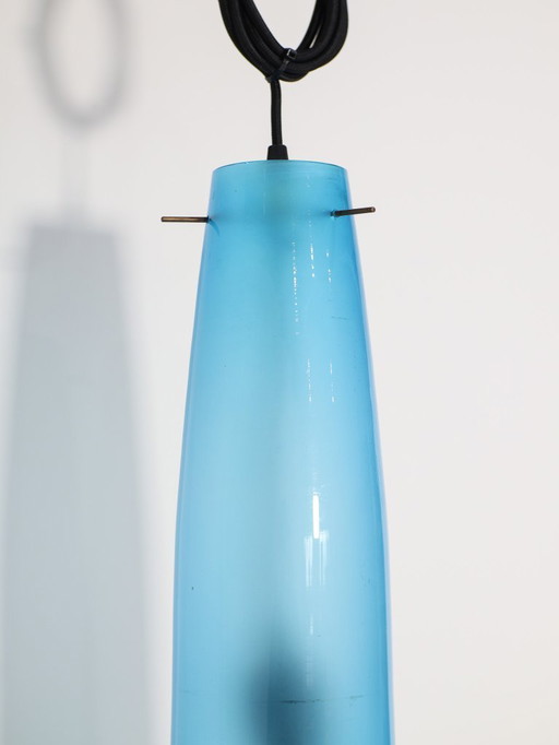 Murano glass pendant lamp blue Alessandro Pianon 1960s