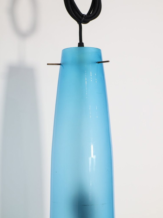 Image 1 of Murano glass pendant lamp blue Alessandro Pianon 1960s