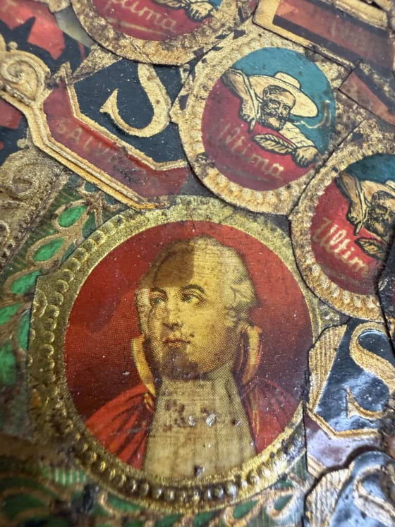 Arte collage, specchio ricoperto di fascette di sigari – Dipinti e disegni, Carta (photo 11 of 16)