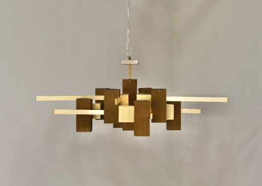 Lámpara colgante ‘Cubic’ de Gaetano Sciolari (modelo antiguo), Italia – 1968-1972 – hanglampen, Brass
