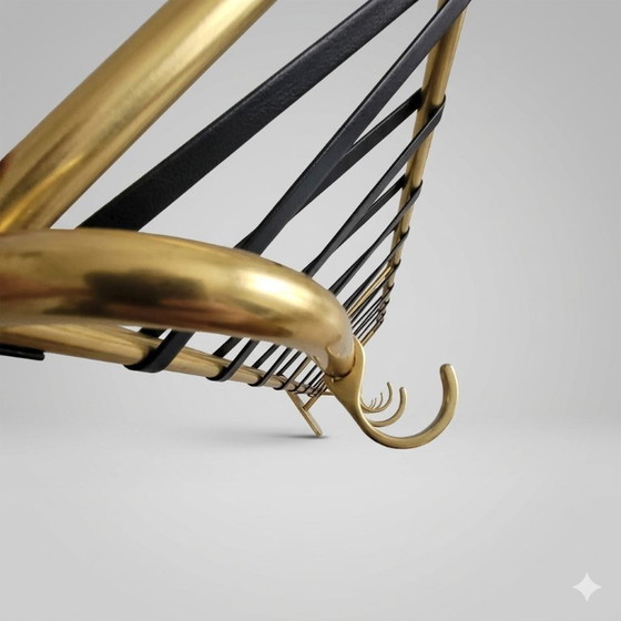 Image 1 of Vintage kapstok en hoedenrek van verguld aluminium uit de jaren 1950-1960