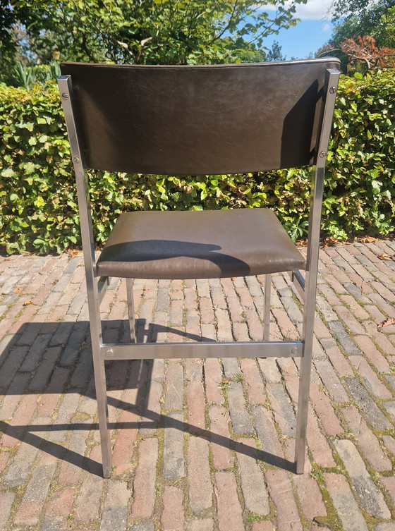 Image 1 of 4 eleganti sedie vintage con struttura tubolare cromata in condizioni originali