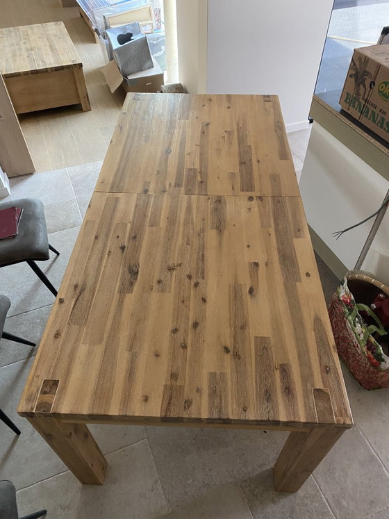 Image 1 of Table extensible en bois d'acacia massif (190/240x90x78) (démontable)