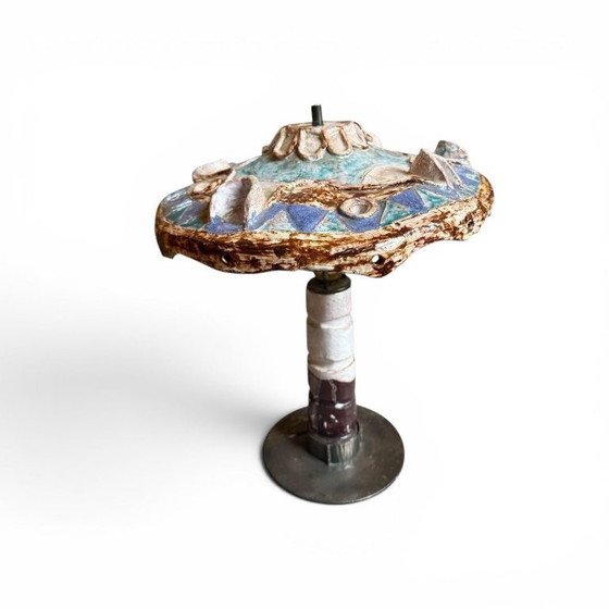 Image 1 of Lampe de table vintage en céramique avec pied en métal, Europe années 1970