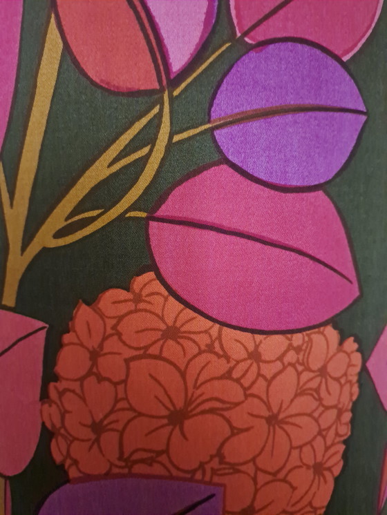 Image 1 of Lampe rétro rare des années 70 - Motif floral - Eye Catcher