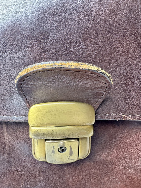 Image 1 of Cartella in pelle vintage di Lederwaren Kerkhof (Paesi Bassi) - con chiavi