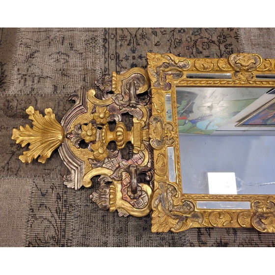 Image 1 of Vintage mirror "Louis XIV mirror" in carved and gilded wood, France