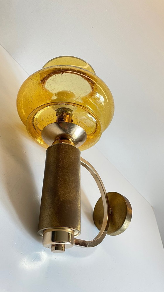 Image 1 of APPLIQUE LAITON Verre Bullé VINTAGE