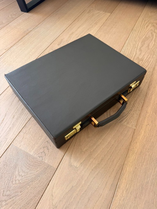 Porte-documents DELVAUX en cuir marron foncé – overige tassen, Calfskin