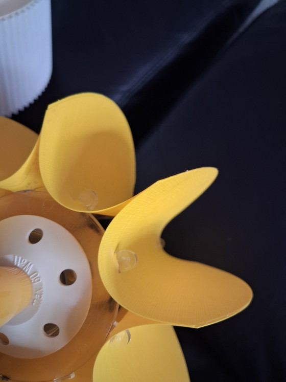 Image 1 of Zicoli space-age slatted table lamp, Yellow 1970, Zicoli Leuchten ,back lamp to the seventies.