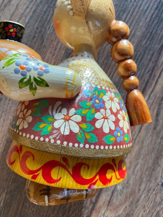 Image 1 of Bambole russe in legno/figure popolari, dipinte a mano e firmate (vintage)