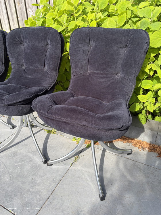Image 1 of 4 fauteuils pivotants vintage Gastone Rinaldi des années 1970