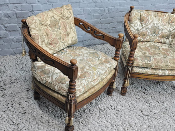 Image 1 of Poltrone da salotto Giorgetti Gallery di design di metà secolo con rivestimento in Gobelin, set di 2, Italia, 1975