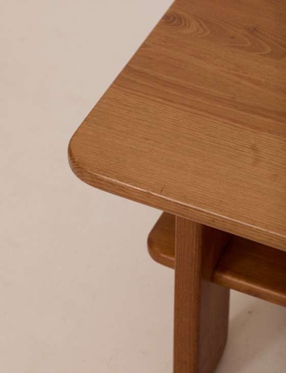Image 1 of Salontafel van massief iepenhout van Alain Gaubert, vintage, circa 1980