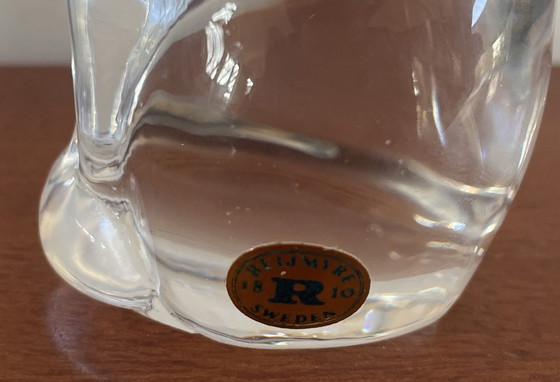 Image 1 of Reijmyre Glass - Figura di cristallo raffigurante un gatto seduto, design Tyko Axelsson