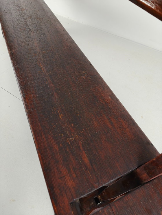 Image 1 of Banco ferroviario victoriano de pino albar – Halstead's, Todmorden