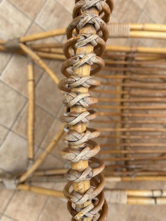 Image 1 of Vintage Rattan Rocking Chair – Sculptural & Handwoven – Italy, ca. 1960s